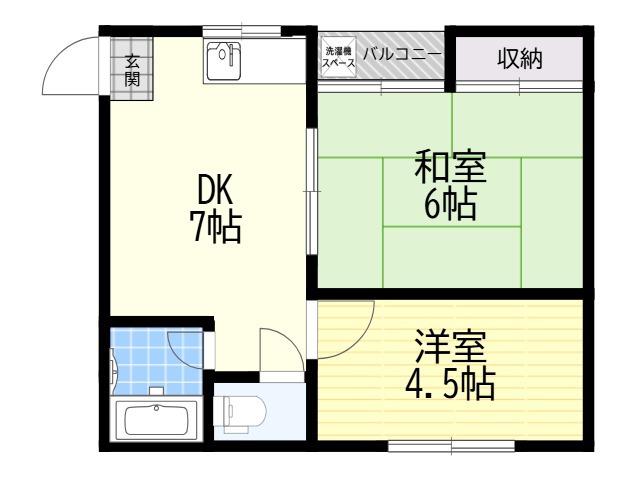 サンハイツ葉月(2DK/3階)の間取り写真