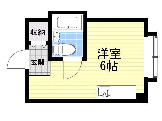 グランドハイツ喜連(ワンルーム/6階)の間取り写真
