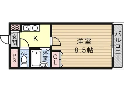 えんだら50歩(1K/3階)の間取り写真