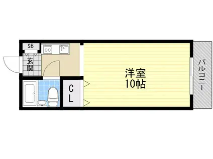 シャトー大広(1K/3階)の間取り写真