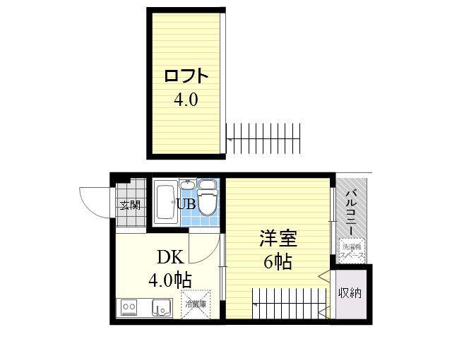 ハイツピアグリーン(1DK/3階)の間取り写真