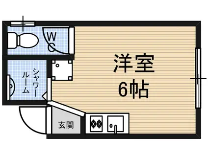 ヴィラナリー平野(ワンルーム/2階)の間取り写真