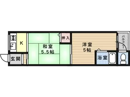 湯里田中コーポ(2K/2階)の間取り写真