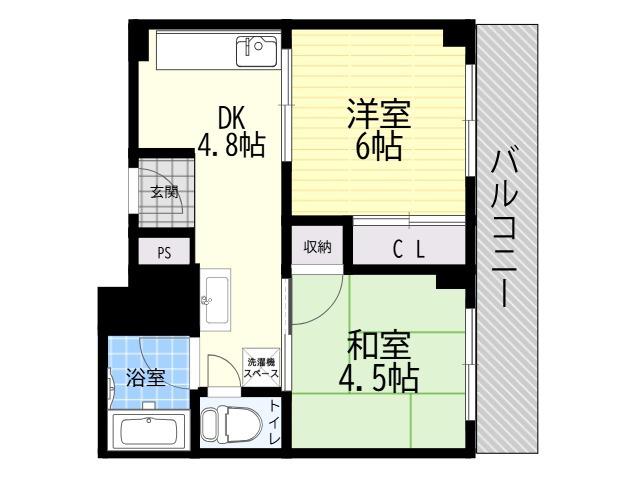 メゾンムーラン(2DK/3階)の間取り写真