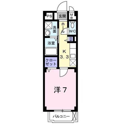 コンフィール(1K/3階)の間取り写真