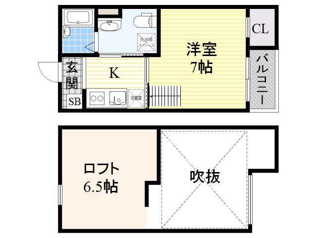 フローレス壱番館(1K/1階)の間取り写真