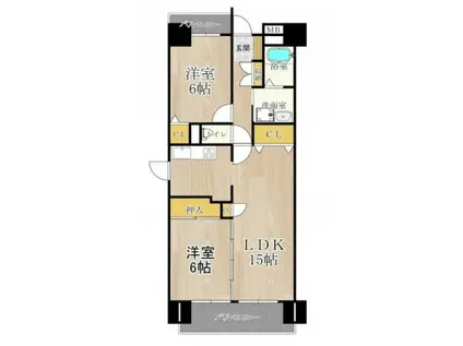 メゾンミヤビ(2LDK/5階)の間取り写真