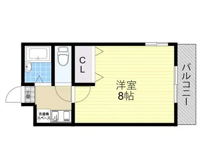 ノース3(1K/1階)の間取り写真