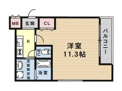 フジパレス平野南(1K/2階)の間取り写真