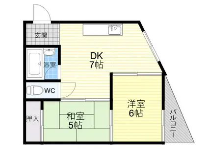 丸完ビル(2DK/2階)の間取り写真