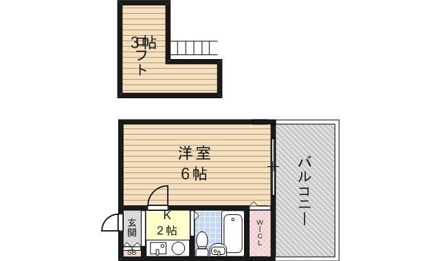 エムパレス21(1SK/2階)の間取り写真