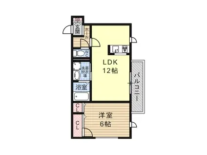 シャーメゾンプルミエール(1LDK/2階)の間取り写真