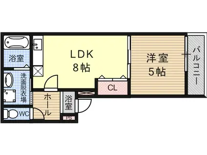 フジパレス長原Ⅱ番館(1LDK/2階)の間取り写真