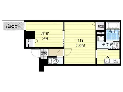 フジパレス西脇Ⅰ番館(1LDK/2階)の間取り写真