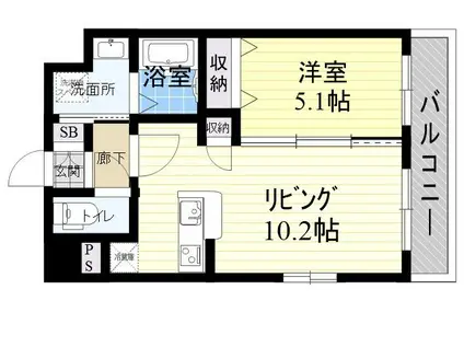 FERIO フェリオ(1LDK/2階)の間取り写真