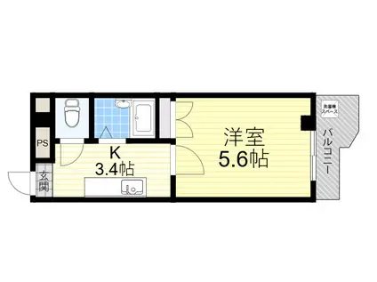 トラスティ加美(1K/3階)の間取り写真