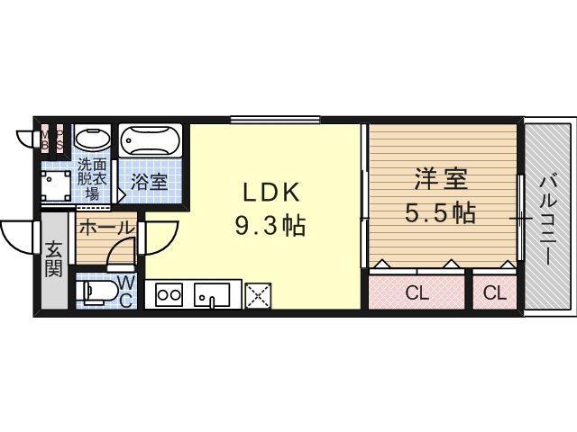マック・プラージュ・エッジ(1LDK/1階)の間取り写真