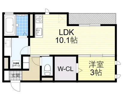 プランドール・TⅠ(1LDK/1階)の間取り写真