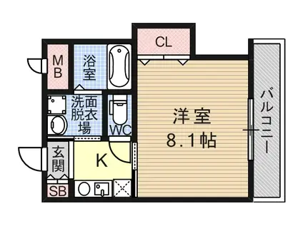エム・ステージ矢田(1K/1階)の間取り写真