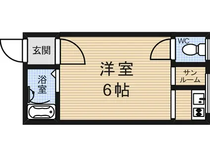 松本マンション(ワンルーム/2階)の間取り写真