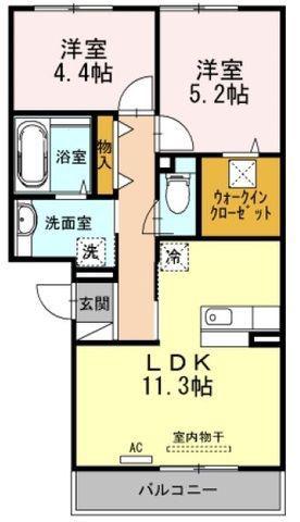 グランドソレイユ(2LDK/1階)の間取り写真