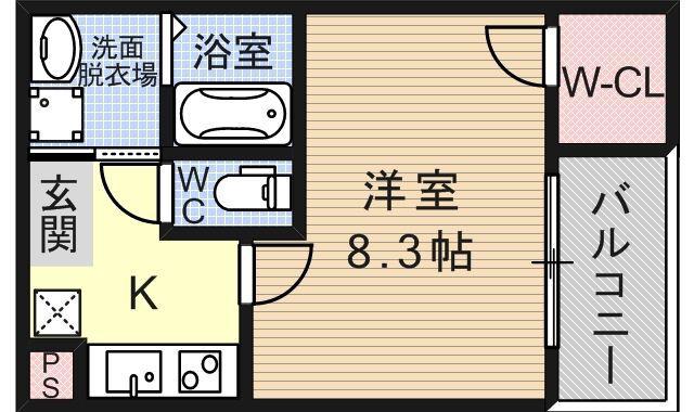 フジパレス中野5番館(1K/3階)の間取り写真