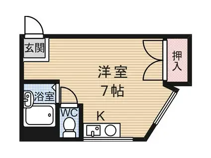 パンションクリア(ワンルーム/1階)の間取り写真