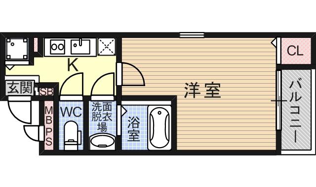 PRIMAVELA 1(1K/1階)の間取り写真