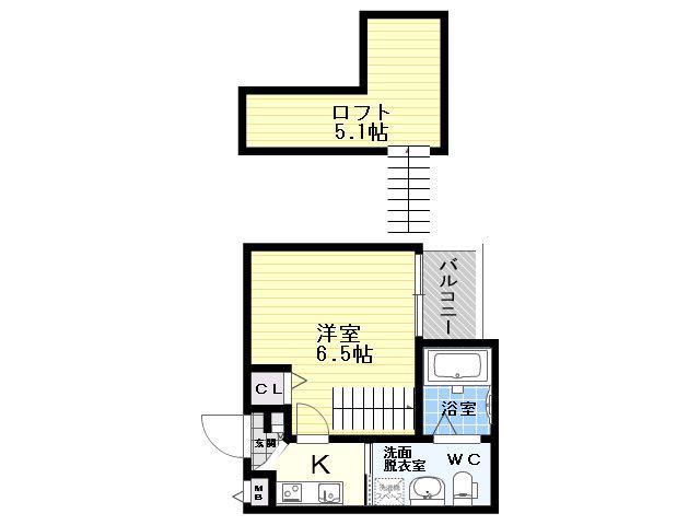 セルフィーユ(1K/2階)の間取り写真