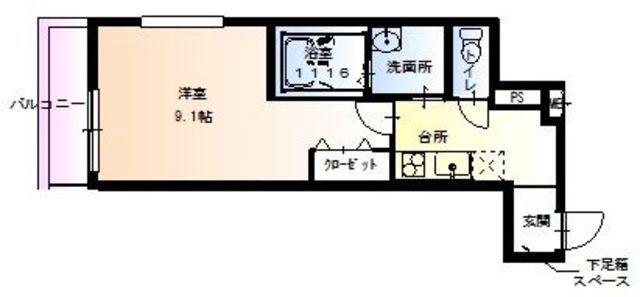 フジパレス杭全(1K/3階)の間取り写真