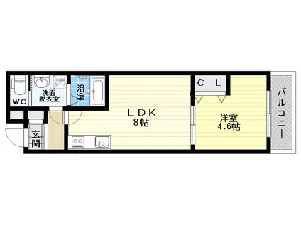 アッシュメゾン加美正覚寺5(1LDK/3階)の間取り写真