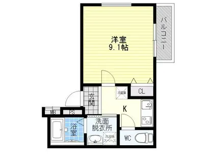 フジパレス平野南Ⅲ番館(1K/1階)の間取り写真