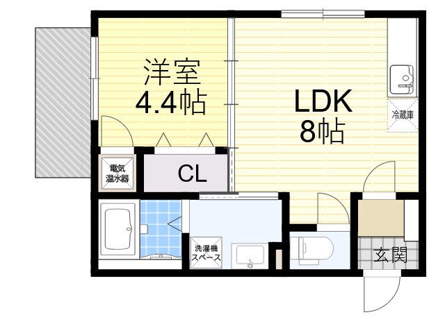 シーカルアアリモト(1LDK/2階)の間取り写真