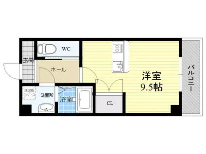 サンライフ北田辺(1K/7階)の間取り写真