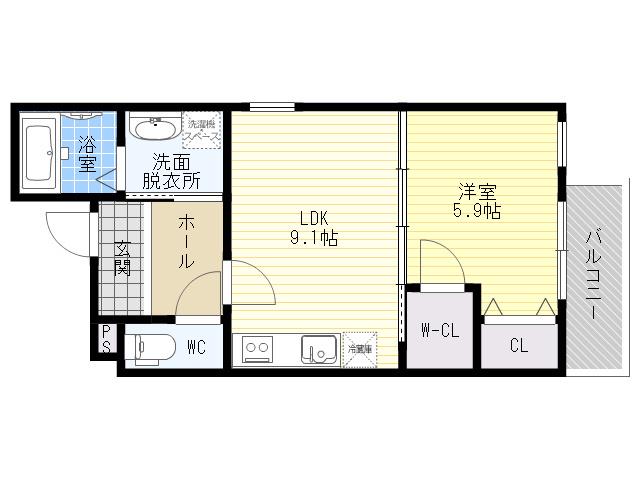 チェリーブロッサムⅤ番館(1LDK/2階)の間取り写真