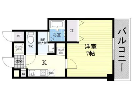 ラフォンテ中野(1K/7階)の間取り写真