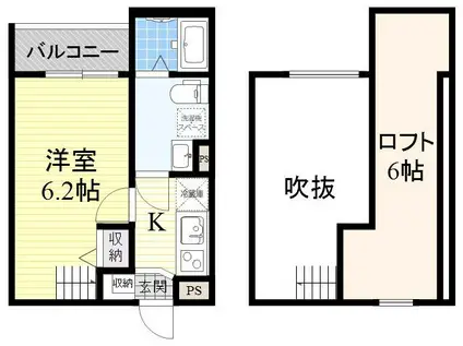 CHERRY BERRY(1K/2階)の間取り写真