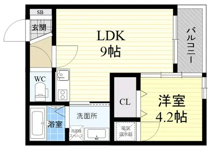メゾンクレアール(1LDK/3階)の間取り写真