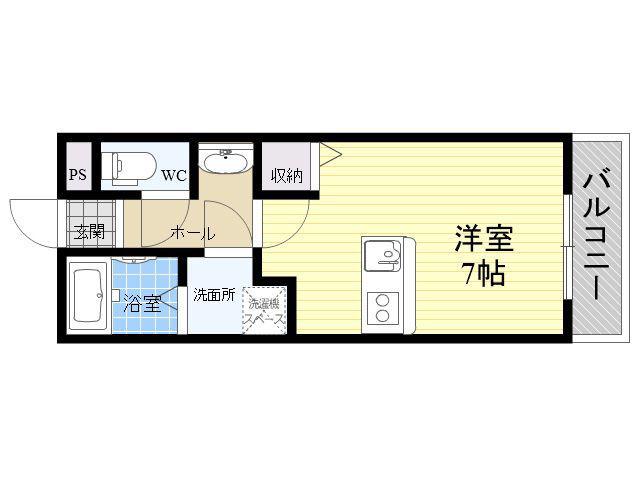 ウエストランドK(ワンルーム/3階)の間取り写真