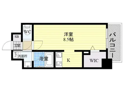 メゾン田中ー平野(1K/5階)の間取り写真