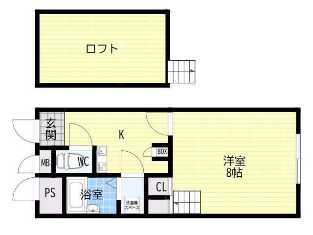 ビコロール東住吉(1K/1階)の間取り写真