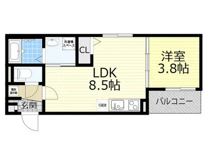 F ASECIA VELOS(1LDK/3階)の間取り写真