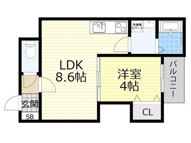 KEIコート(1LDK/3階)の間取り写真