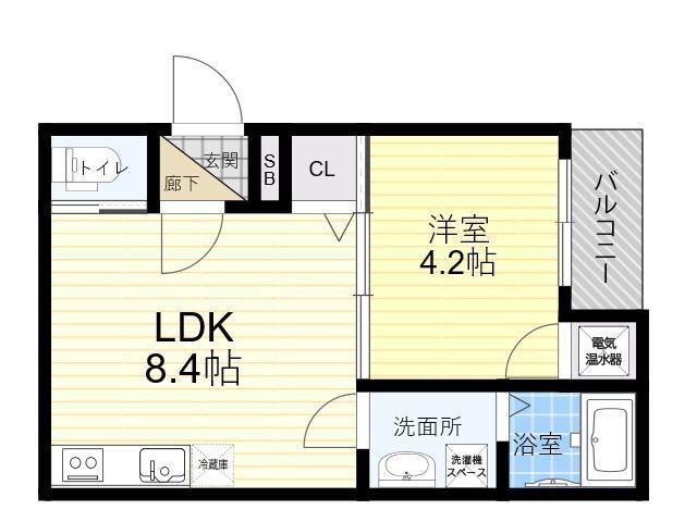 F ASECIA HEULAN(1LDK/3階)の間取り写真