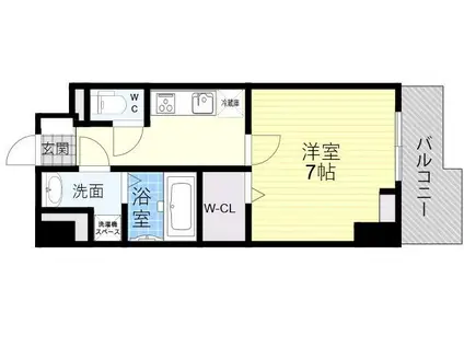 ヘスティア(1K/3階)の間取り写真