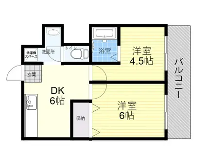 ヴィラナリー出戸(1SDK/4階)の間取り写真