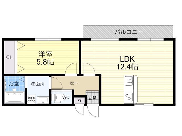 ホットファミリー(1LDK/2階)の間取り写真