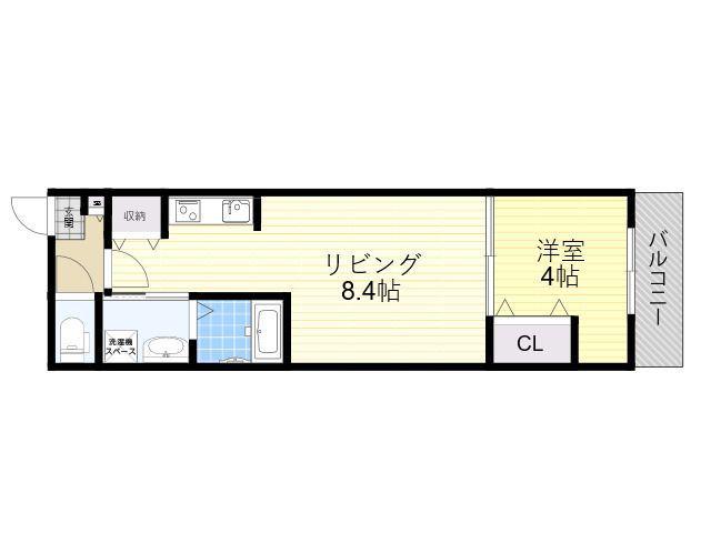 H-MAISON平野ノースⅣ(1LDK/2階)の間取り写真