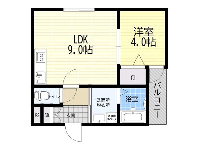 H-MAISON平野ノースⅣ(1LDK/2階)の間取り写真
