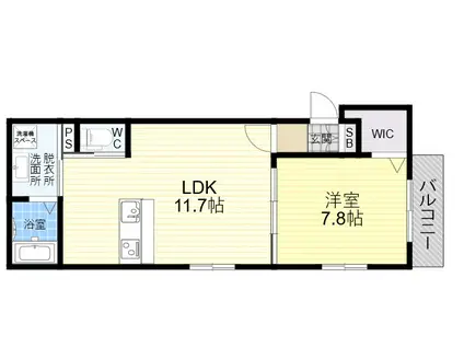 GLICINA南巽FELIZ(1LDK/2階)の間取り写真